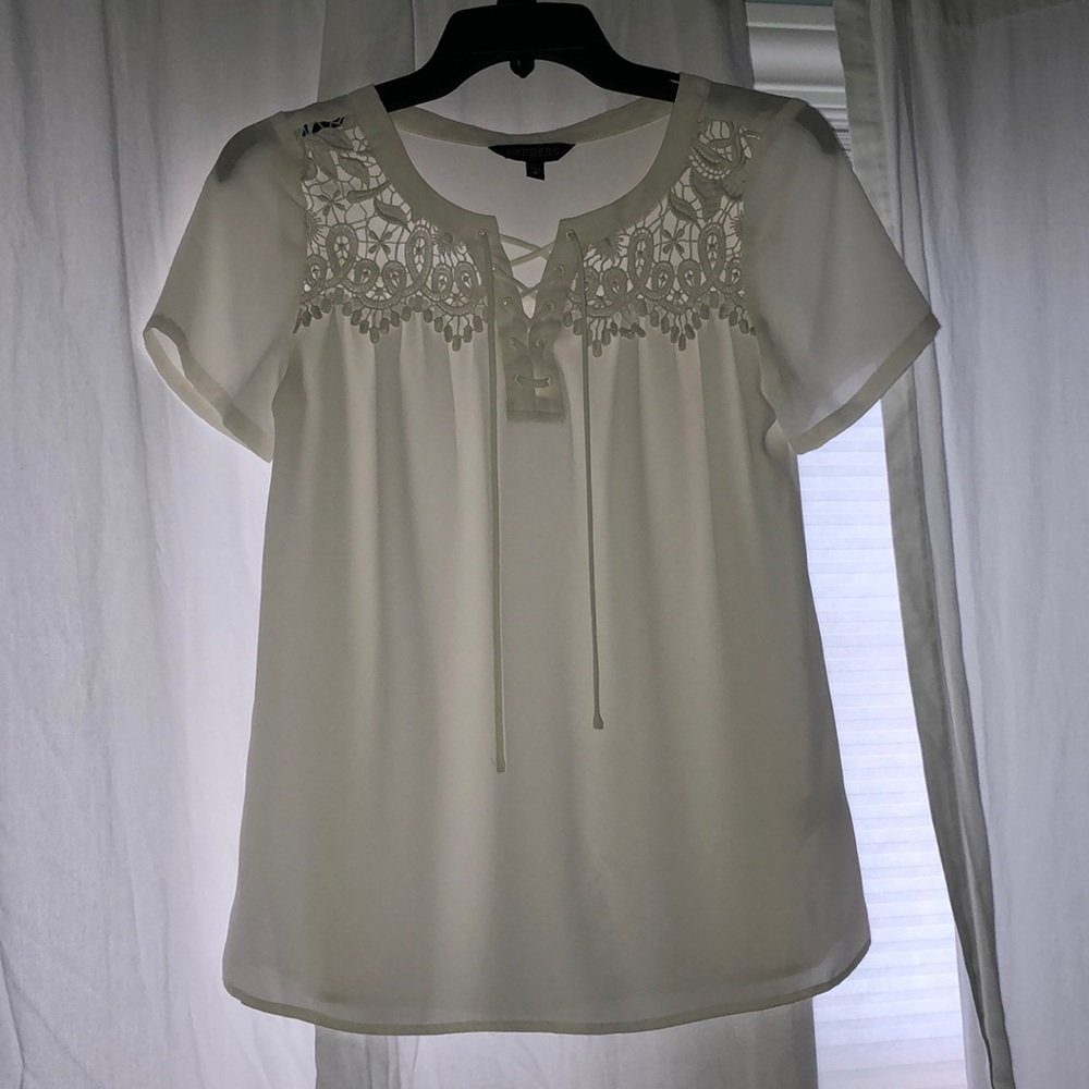 White lace shirt